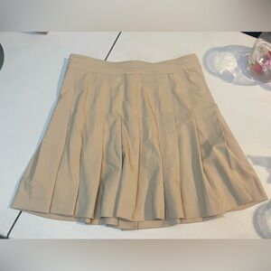 Love Tree Tan Pleated Mini Skirt